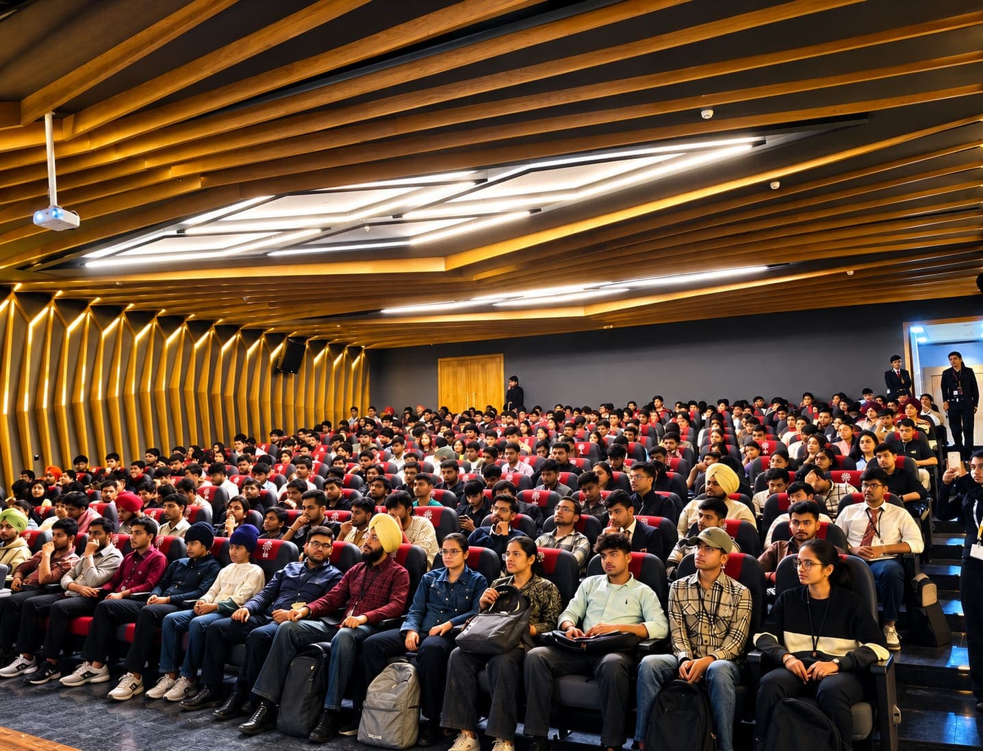 Students filling an auditorium for a TechCADD session