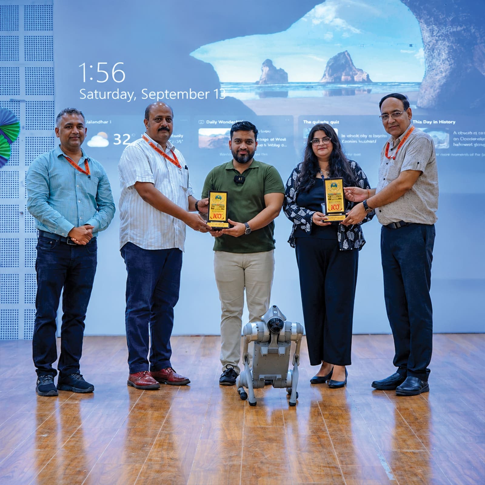 Honoured at a college centenary event