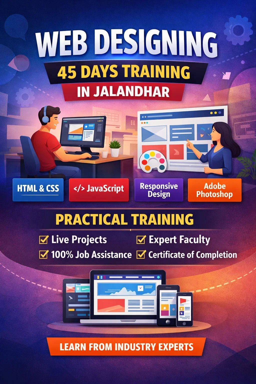 Web design 45 days training Jalandhar