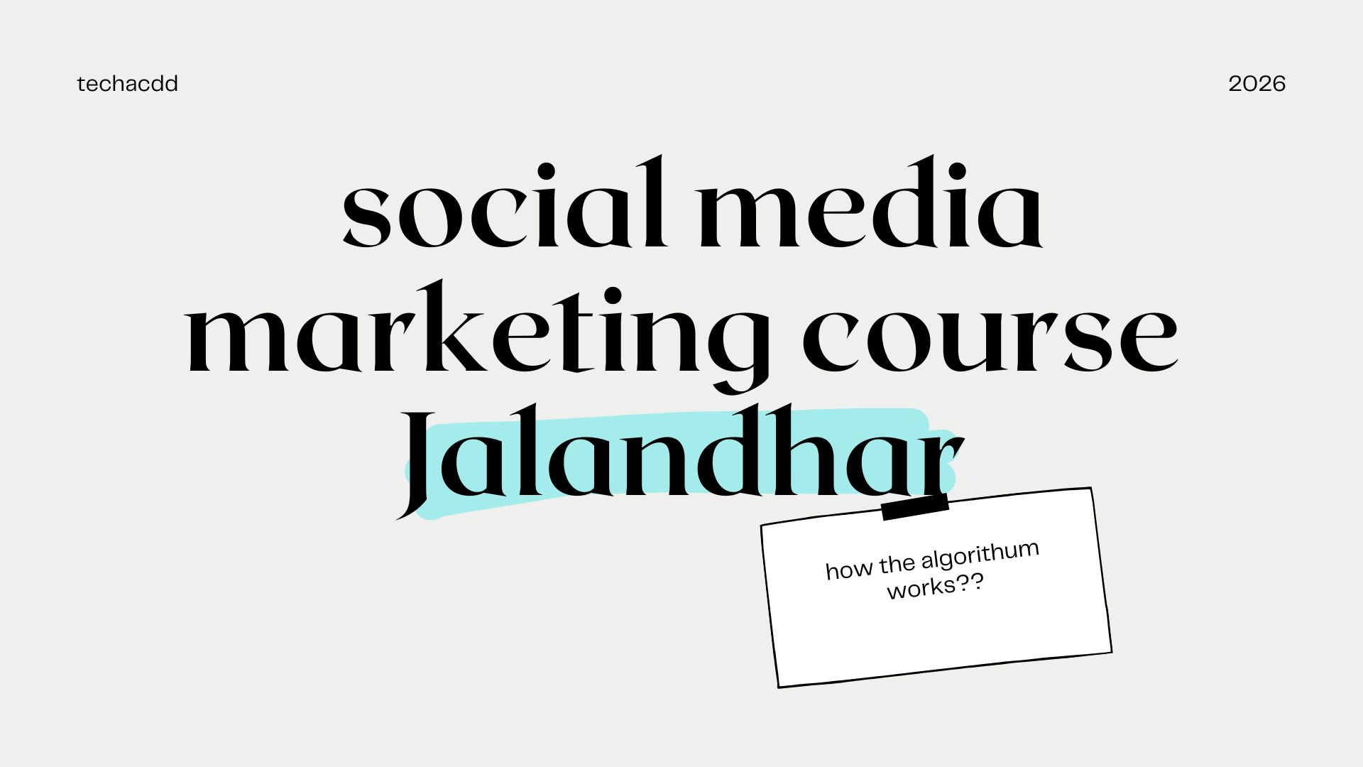 social media marketing course Jalandhar