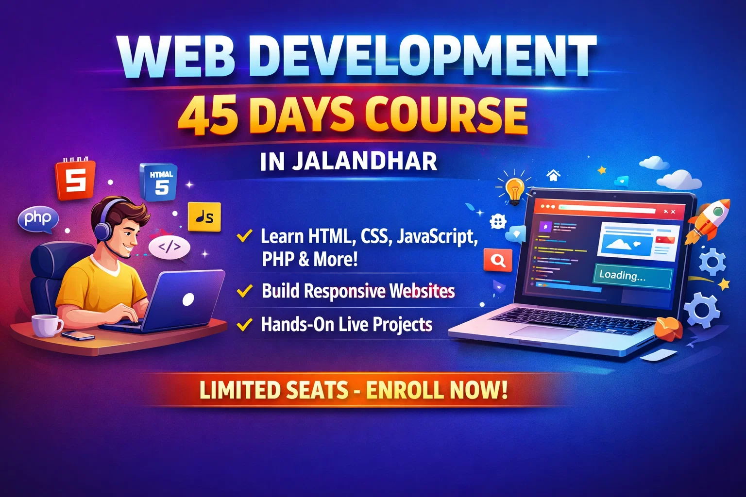 Web development 45 days course Jalandhar