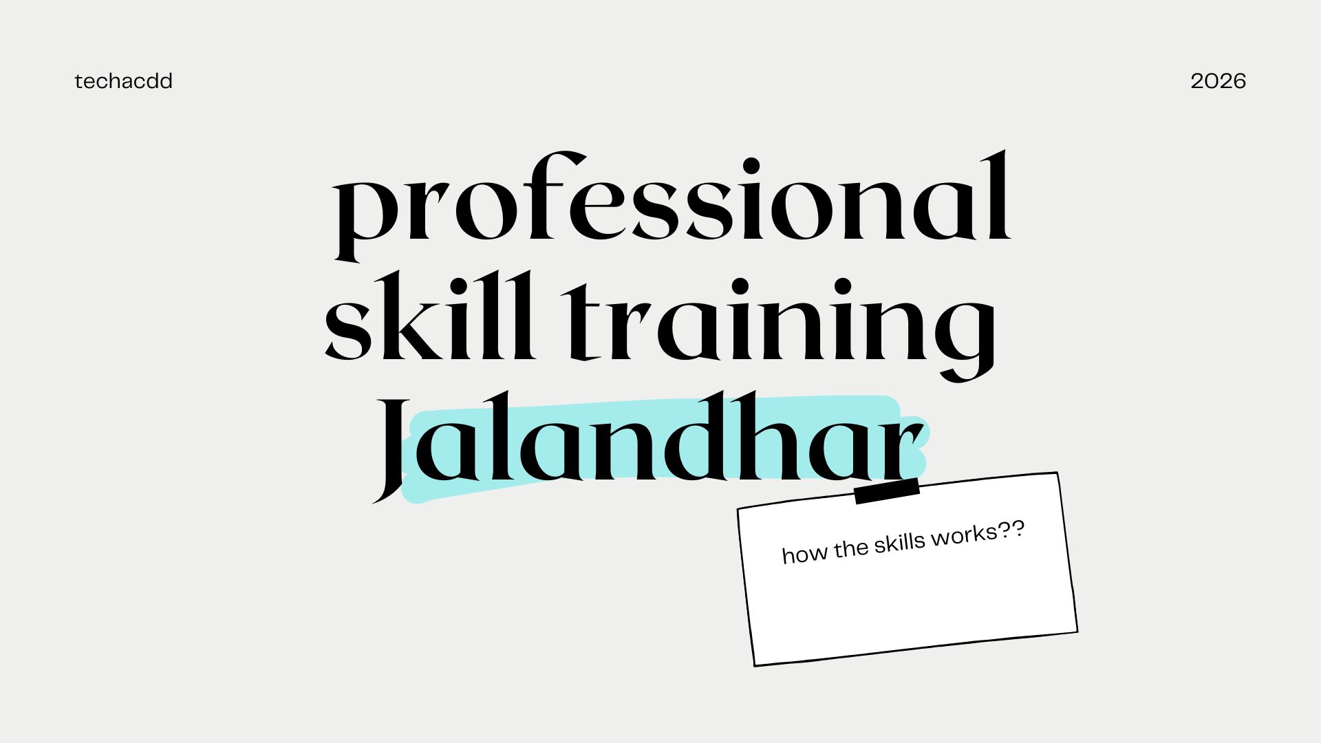 professional skill training Jalandhar