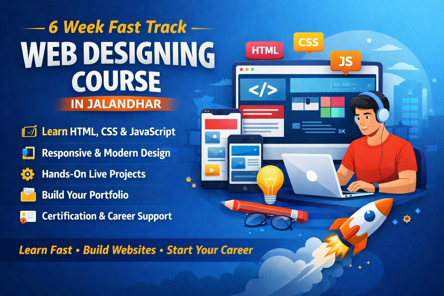 6 Week Fast Track Web Designing Course in Jalandhar